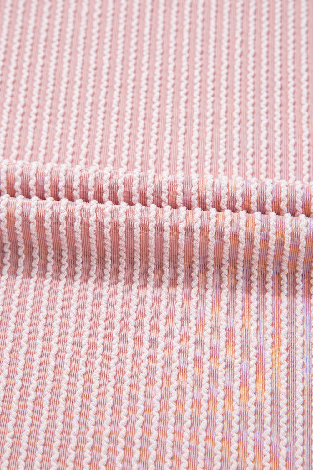 Rose Red Corded Colorblock Crewneck Tee