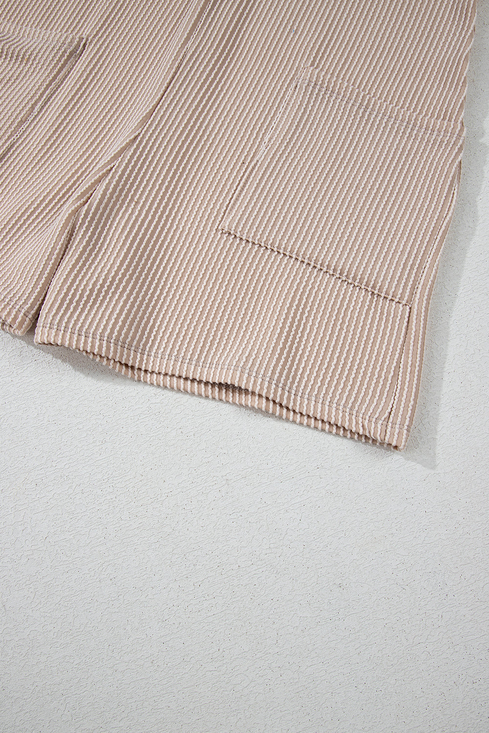 Parchment Corded Knit Side Pockets Buttoned Sleeveless Romper