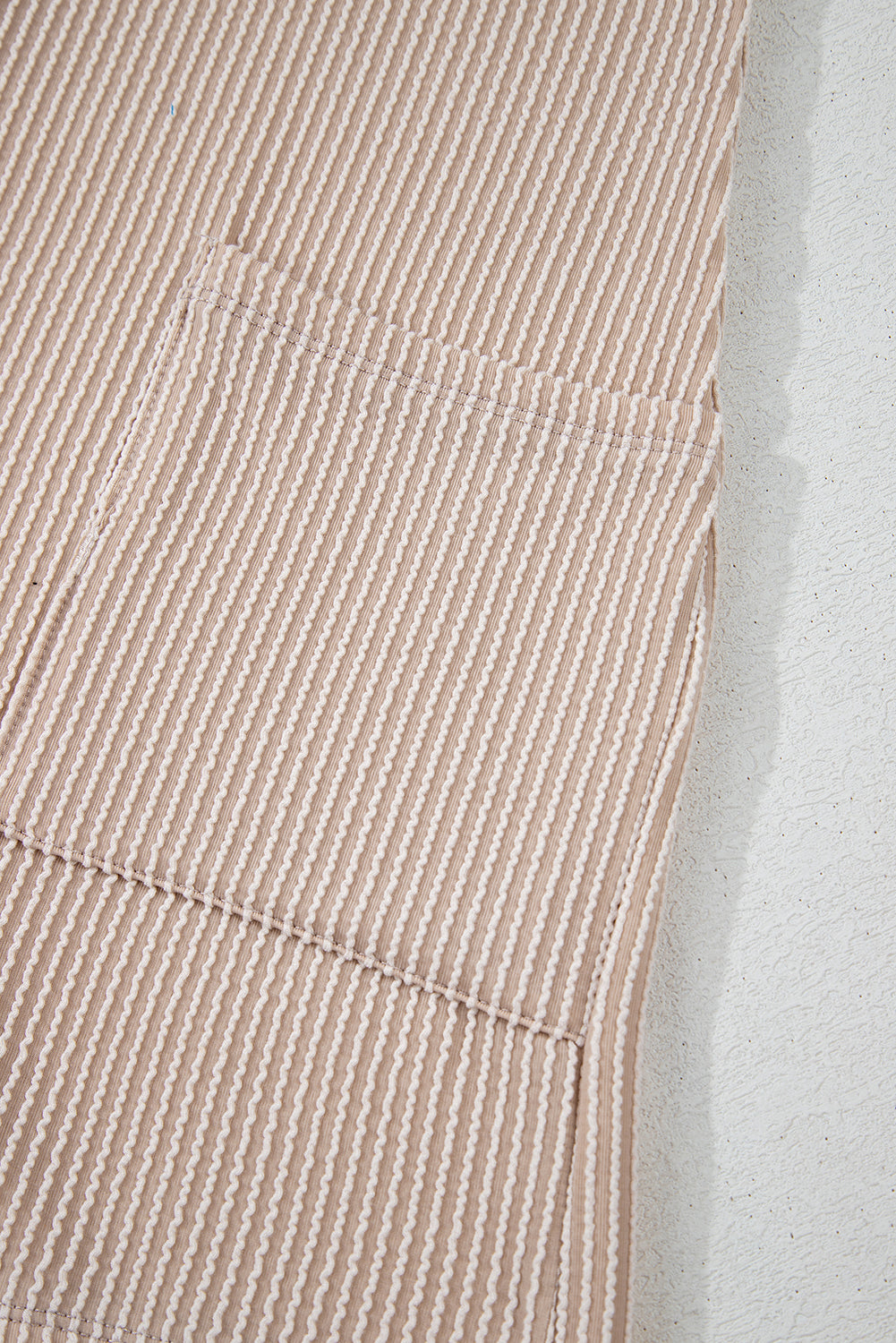 Parchment Corded Knit Side Pockets Buttoned Sleeveless Romper